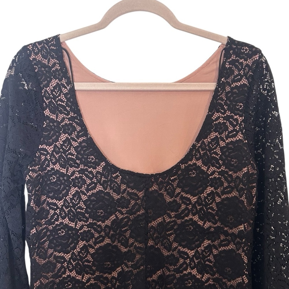 Gentle Fawn Hannah Dress- Black Lace Long Sleeve Mini Dress- Size Small - Picture 12 of 15